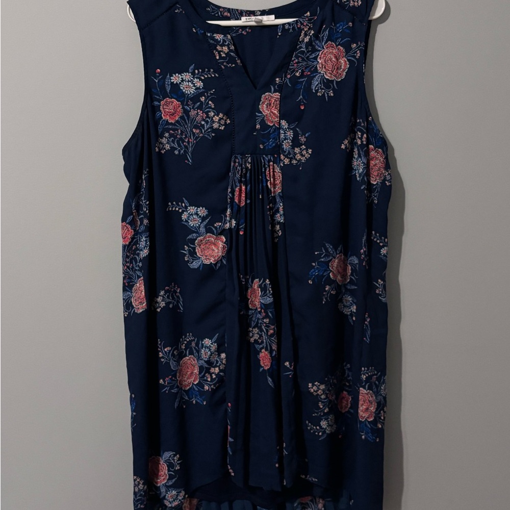 DR2 Asymmetrical Sleeveless Dress Blue and Pink